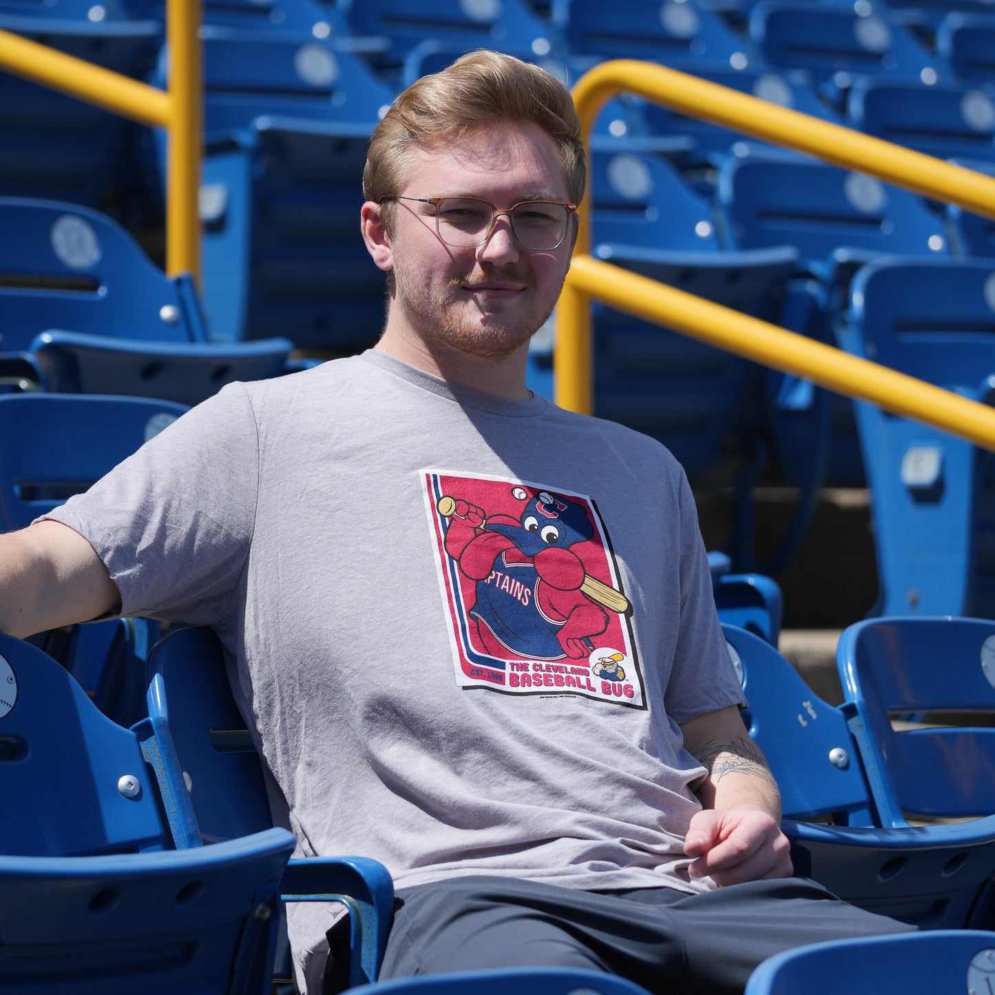 The Cleveland Baseball Bug Gray Short Sleeve T-Shirt