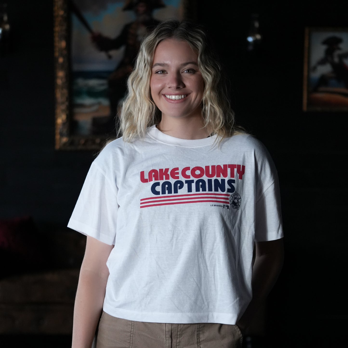 Lake County Captains Heather Varsity White Midi Tee