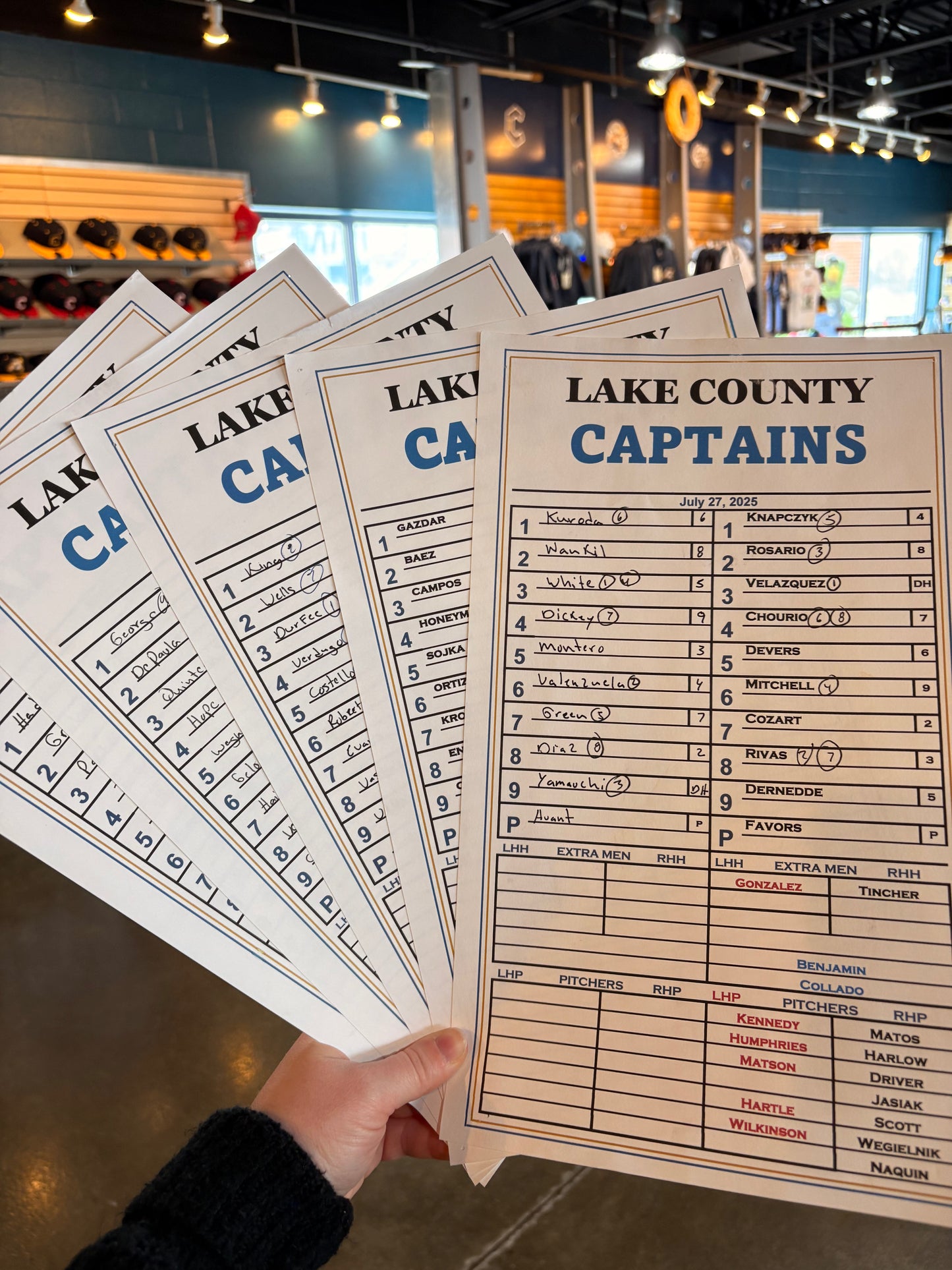 Official 2025 Game Used Lineup Card