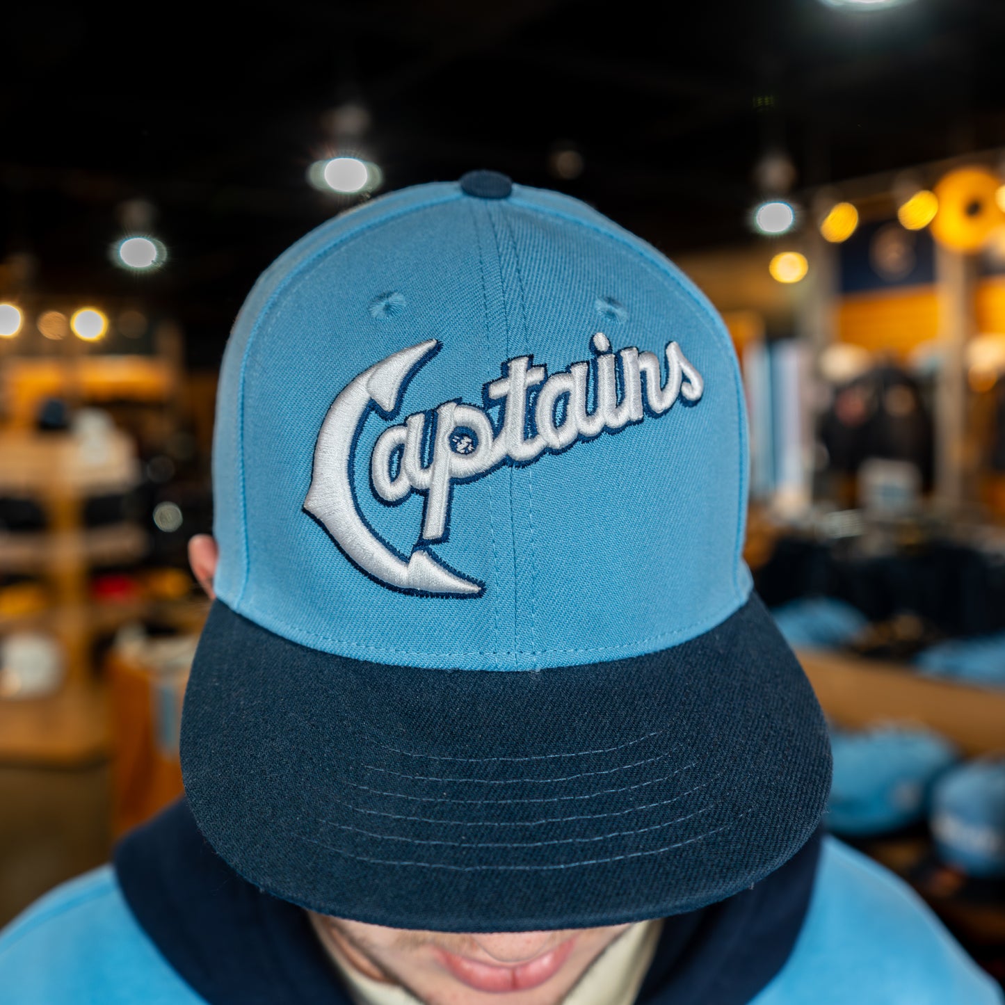 Official League x Lake County Captains - Full Script Logo, Light Blue - The Classy