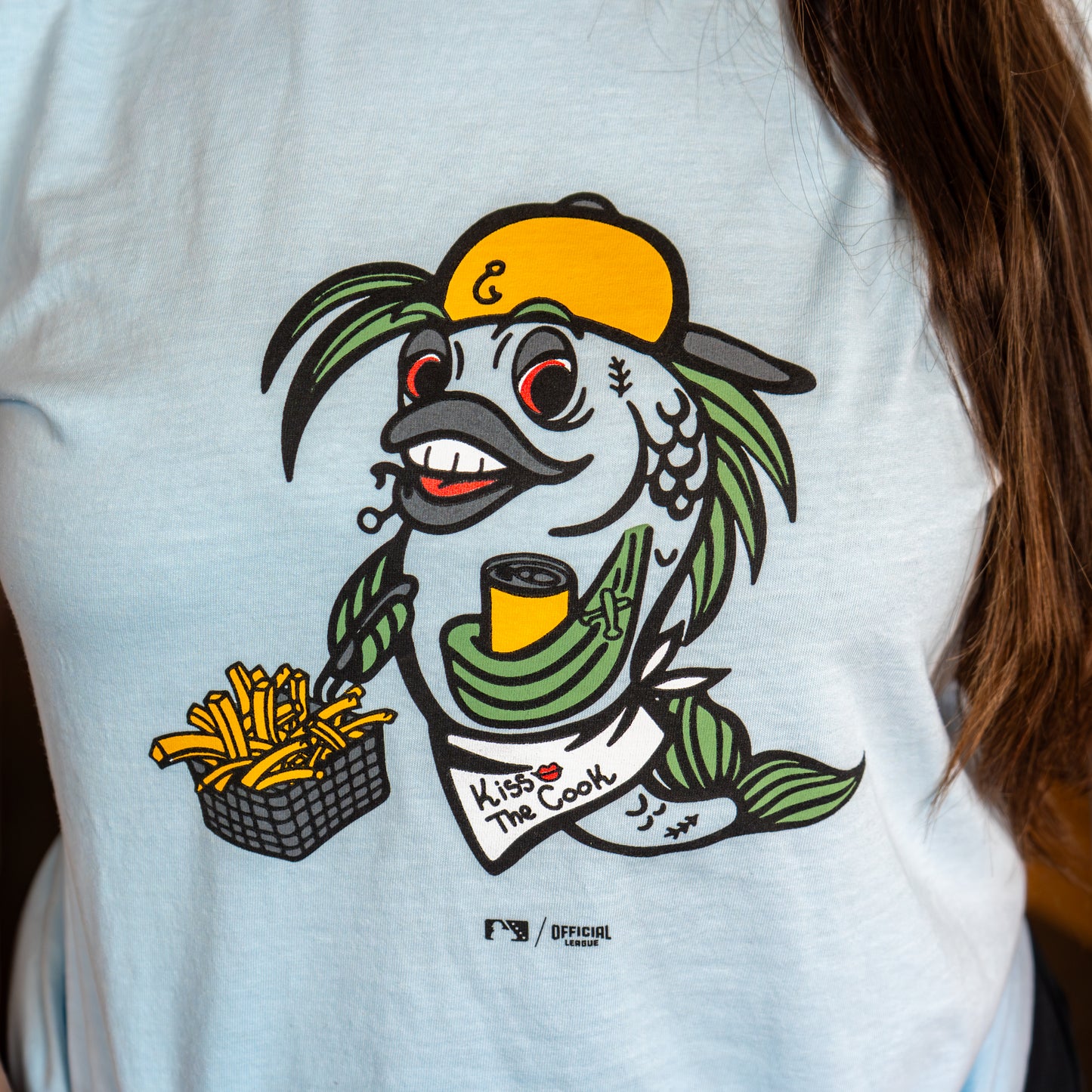 Official League x Lake County Fish Fry's Light Blue T-Shirt