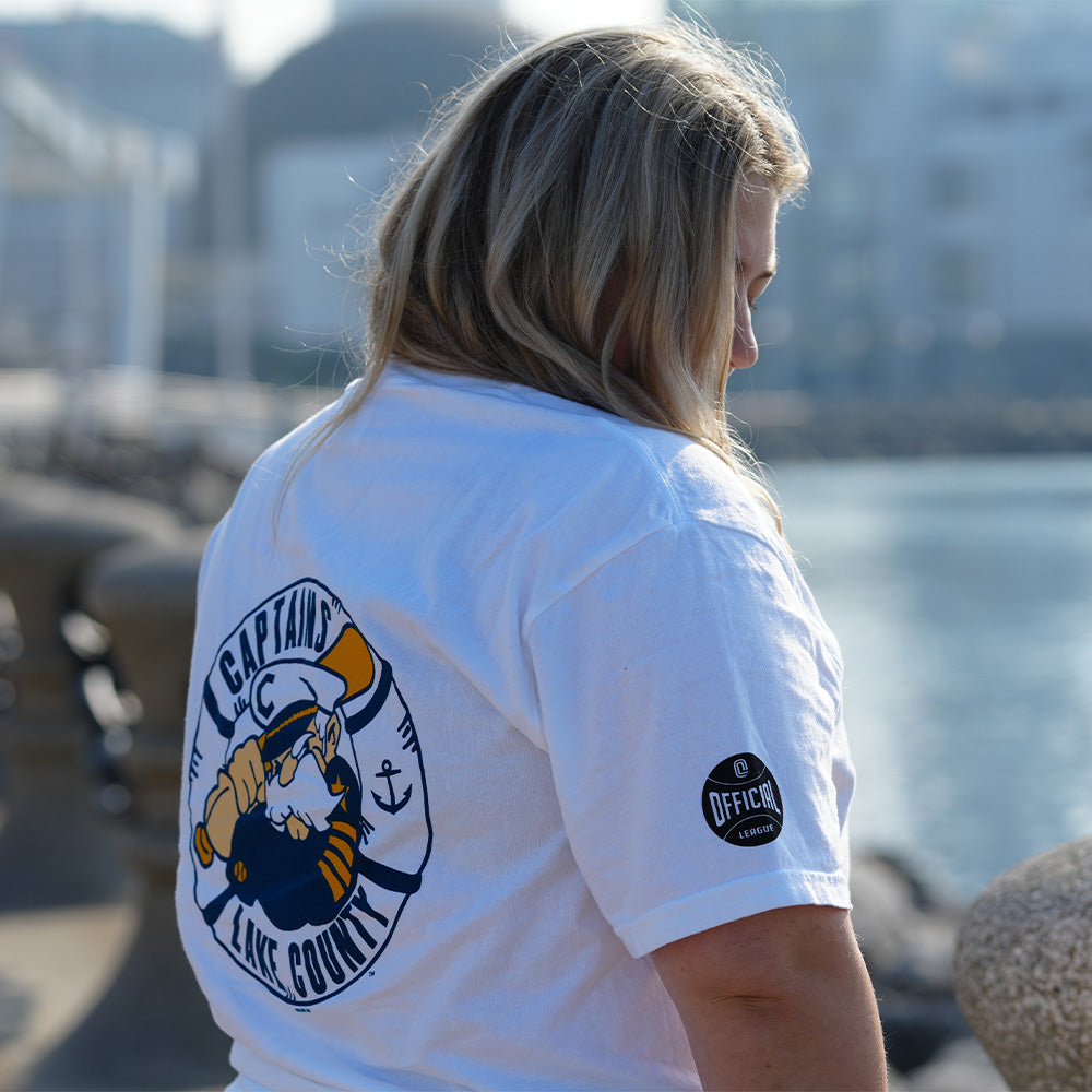 Lake County Captains Logo Front and Back T-shirt