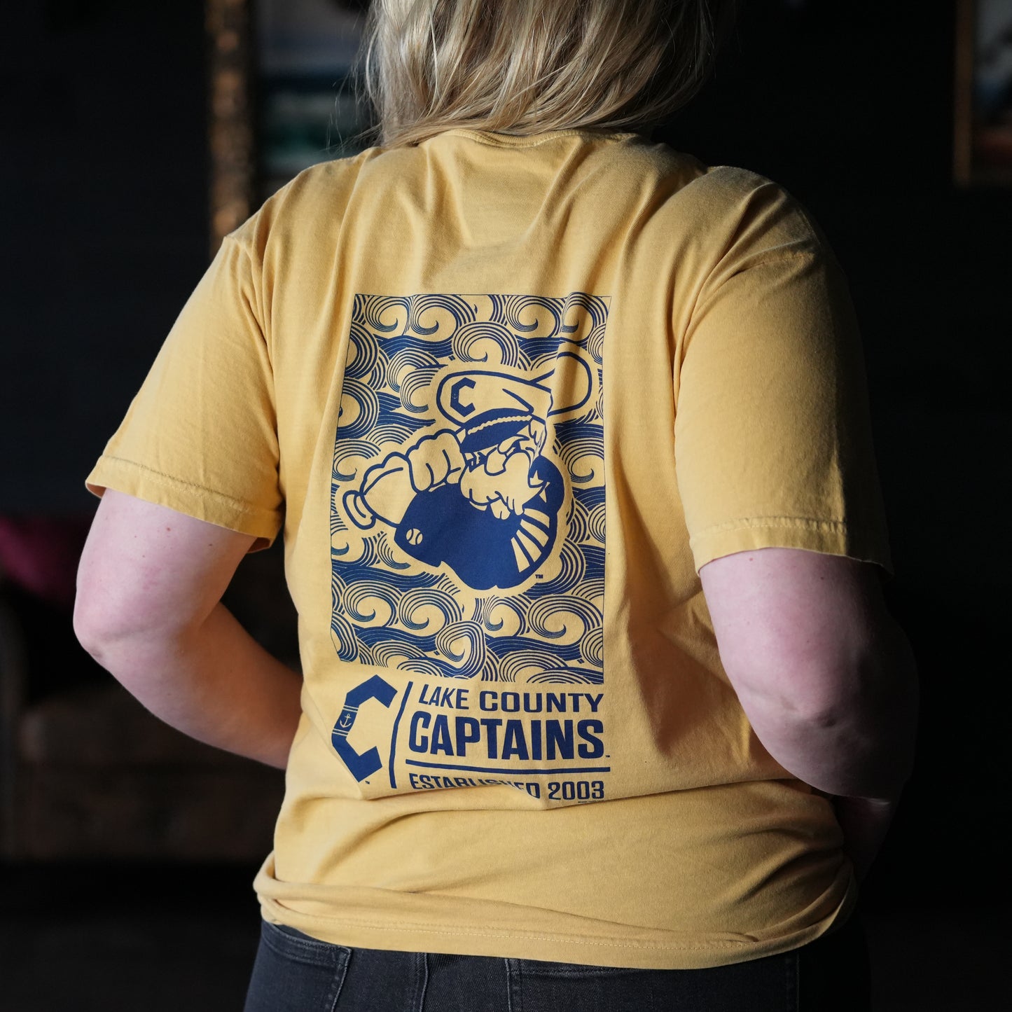 Official League x Lake County Captains Wavescape Gold T-Shirt