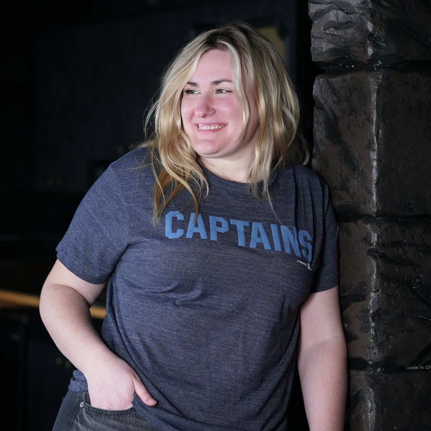 Lake County Captains Embossed Heather Navy T-Shirt