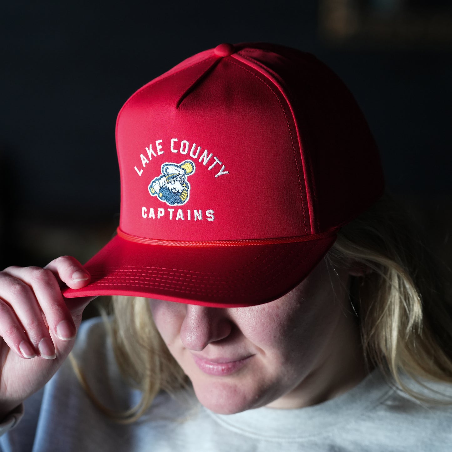 Lake County Captains Red Caddy Snapback Hat
