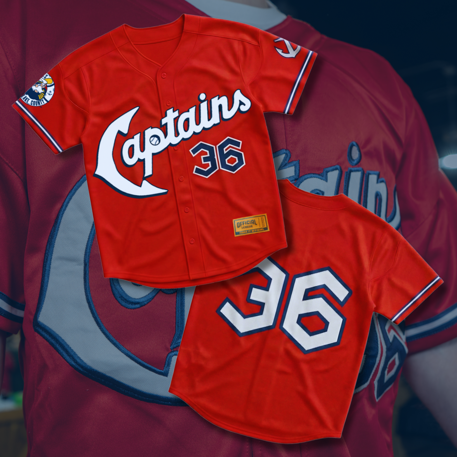 Youth Official League x Lake County Captains Legacy Red Jersey