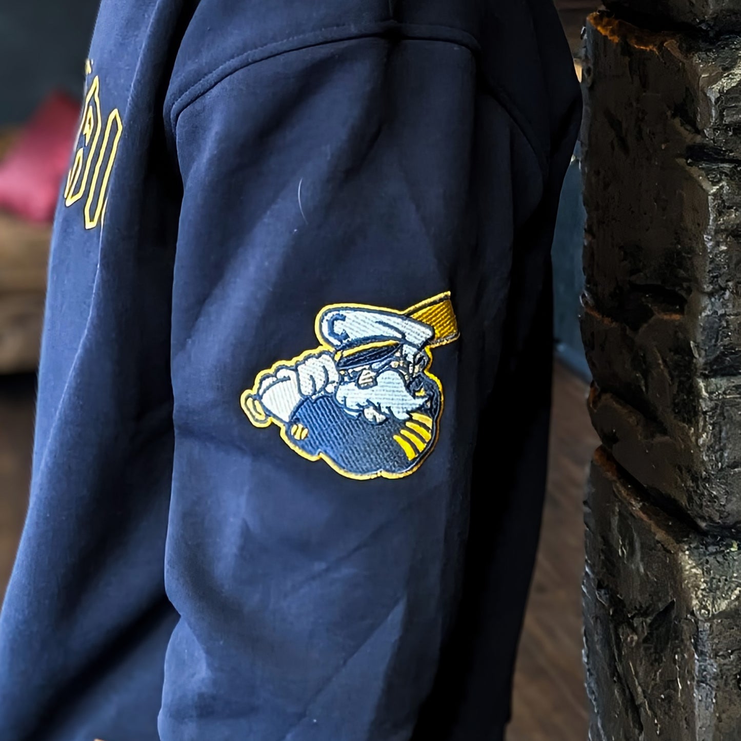 Official League x Lake County Captains Embroidered Navy Crewneck