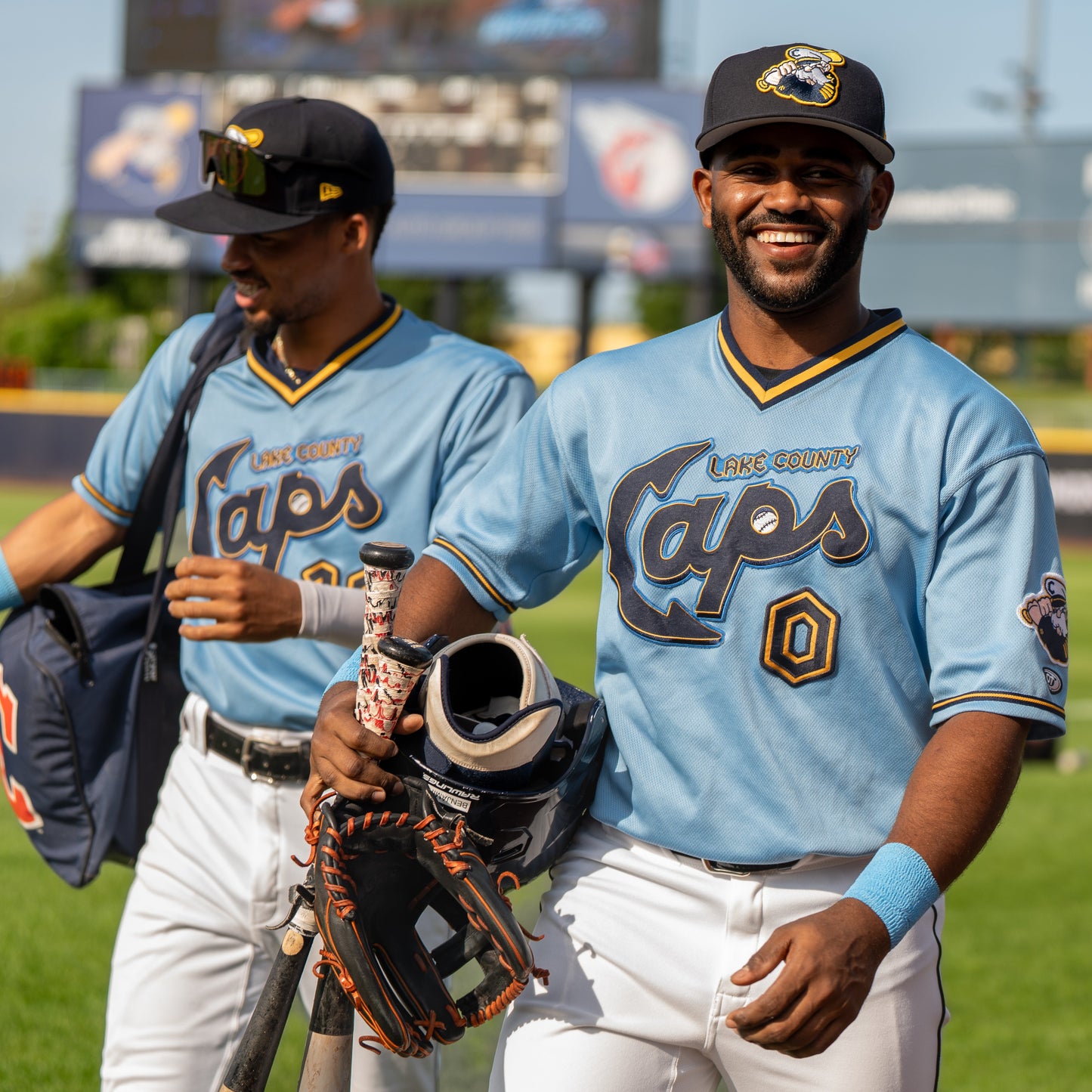 Official League x Lake County Captains Alternate Light Blue Caps Jersey
