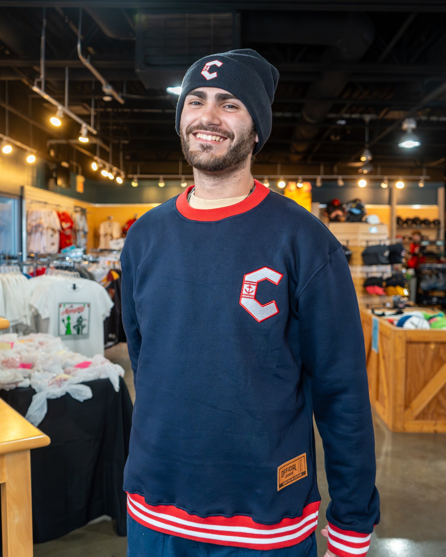 Official League x Lake County Captains - Varsity C Logo Crewneck