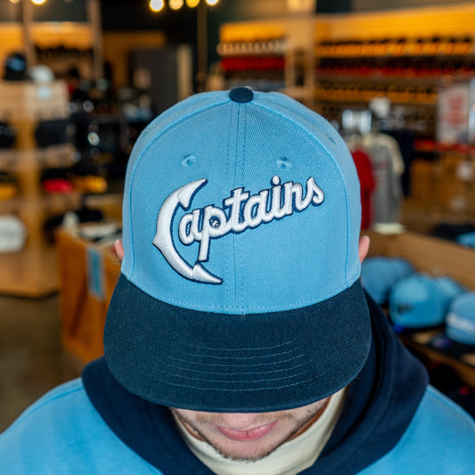 Official League x Lake County Captains - Full Script Logo, Light Blue - The Classy