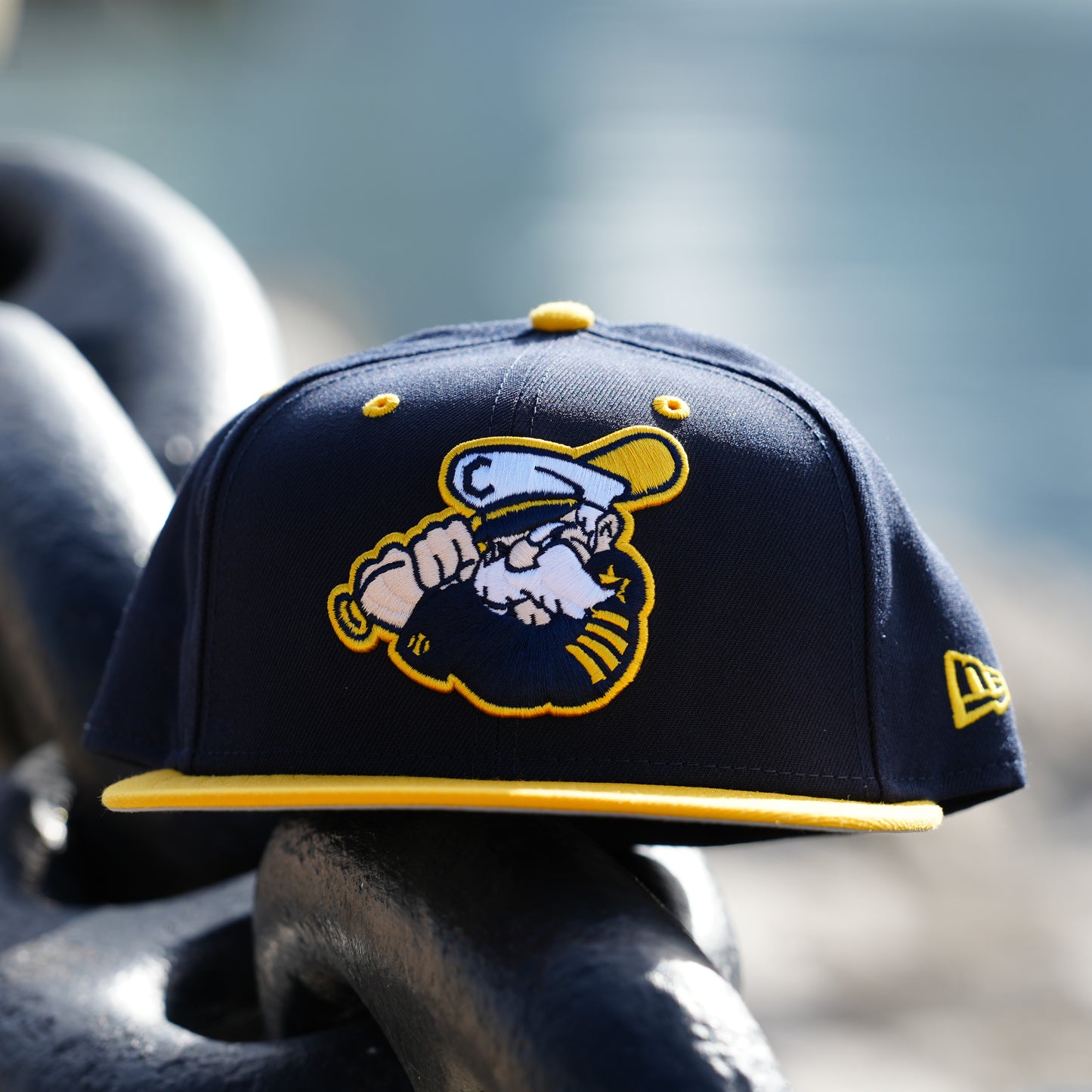 New ERA 5950 Navy Yellow Brim Home Logo