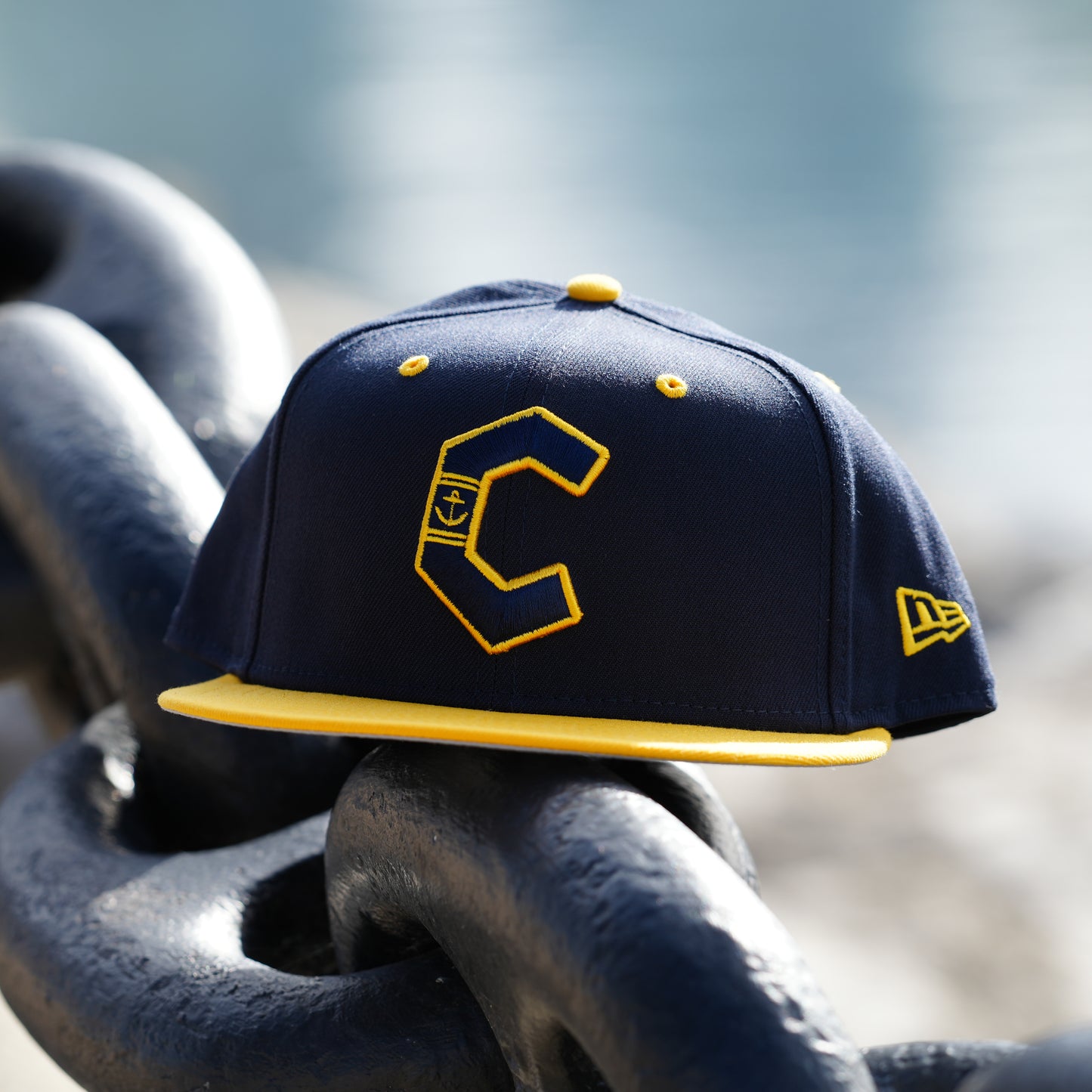 New ERA 5950 Alternate Navy Yellow Brim C Logo