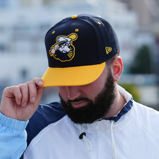 New ERA 5950 Navy Yellow Brim Home Logo