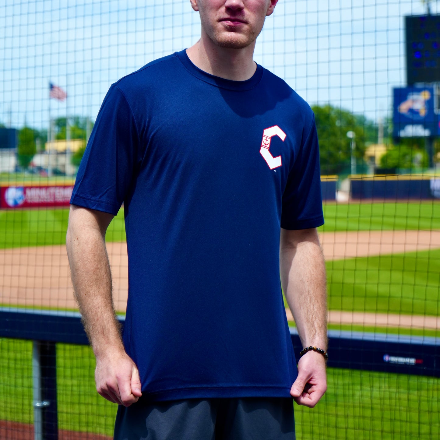 Lake County Captains Navy C Logo Adult Performance T-Shirt