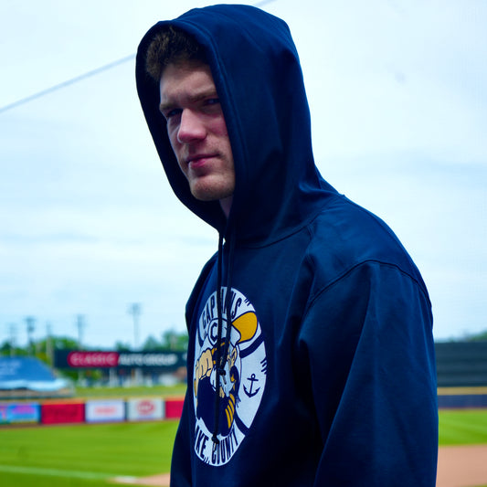 Lake County Captains Navy Primary Logo Adult Performance Hoodie