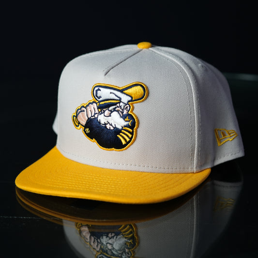 New Era 950 Lake County Captains Stone Home Logo Yellow Brim Snapback