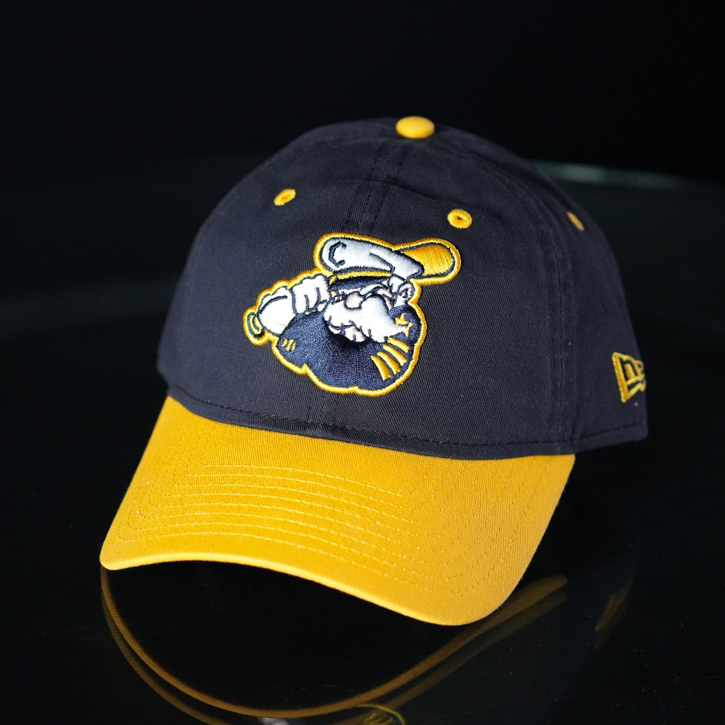 New Era 920 Lake County Captains Navy Home Logo Yellow Brim Adjustable Hat