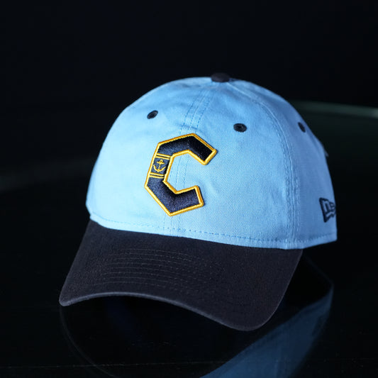 New Era 920 Lake County Captains Sky Blue C Logo Navy Brim Adjustable Hat