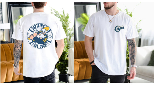 Lake County Captains Logo Front and Back T-shirt