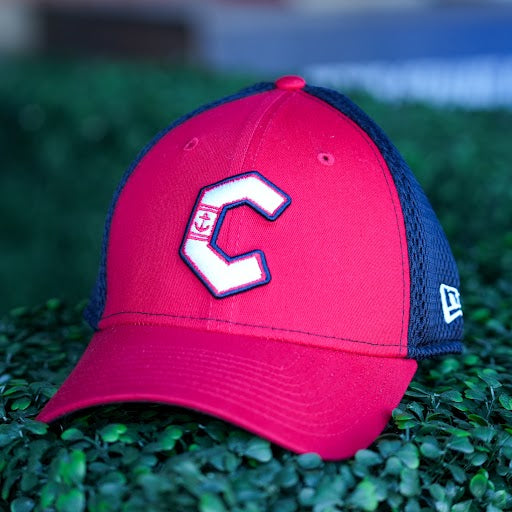 New ERA 3930 Lake County Captains Red C Logo Navy Mesh Flex Hat