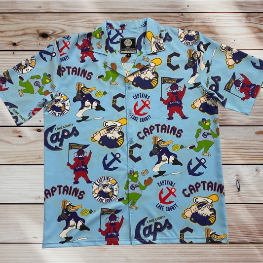 Official League x Lake County Captains Mascot Hawaiian Shirt